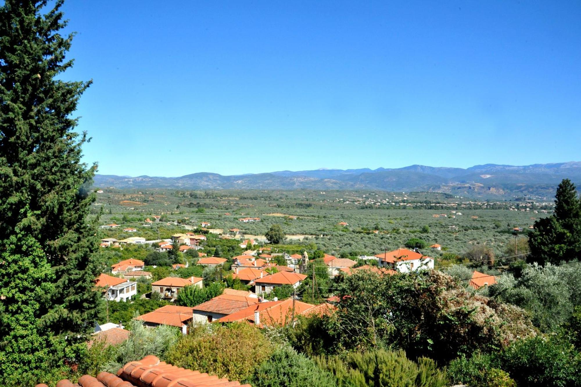 Elegant Stone Mansion In Historic Mystras Apartment Bagian luar foto